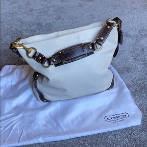 Coach purse. Cream and brown.